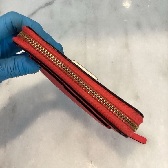 Kate Spade Neon Leather Wallet Sleek Full Zip Design - Picture 8 of 16